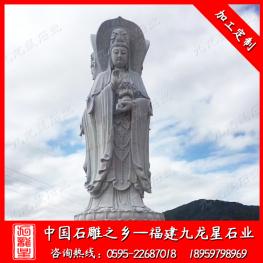 大型石雕觀音 寺廟大型三面觀音 露天佛像供應
