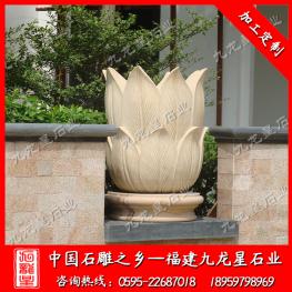 小區石雕花盆 大理石花缽 石頭花盆雕刻