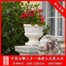 廠家定做石材花盆 歐式石雕花缽批發