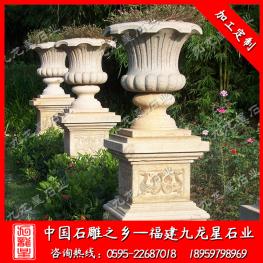 惠安廠家供應大理石花盆 景觀石雕花缽