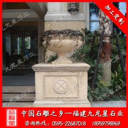 惠安石雕花缽廠家 大理石花缽批發