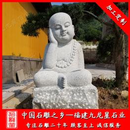 寺廟小和尚石雕廠家 禪意石雕小沙彌圖片 佛教小和尚石雕價格