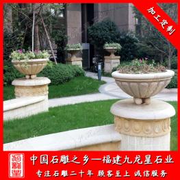 批發石材花缽花盆 景觀石材花缽花盆廠家