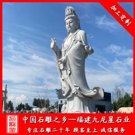 大型石雕三面觀音廠家 戶外石雕滴水觀音圖片