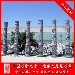 景區石雕十二生肖柱廠家 批發石雕文化柱子